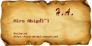 Hirs Abigél névjegykártya